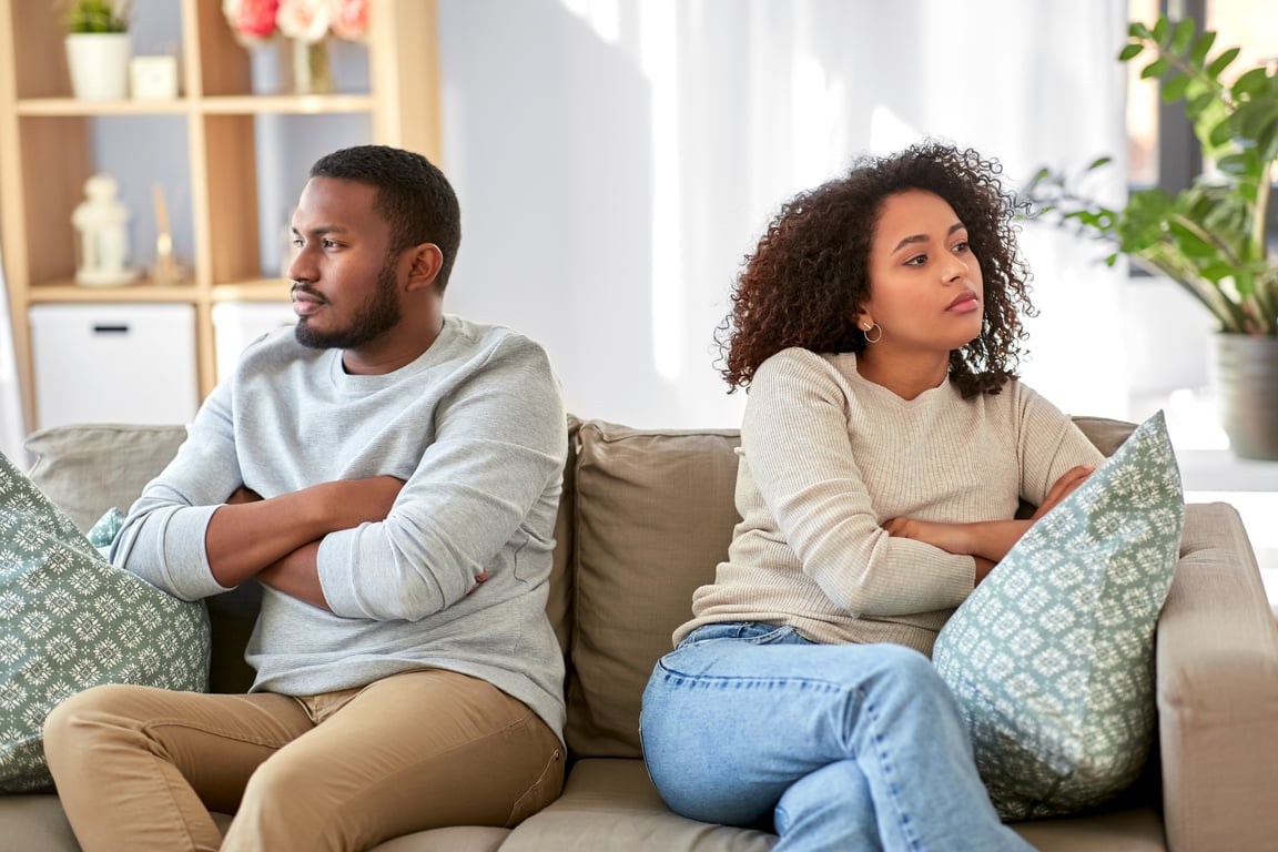 Unhappy Couple Having Argument at Home